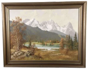 Sepp Börgl, Wangenbrechsee, Wetterstein Area, 1970, Oil on Canvas
