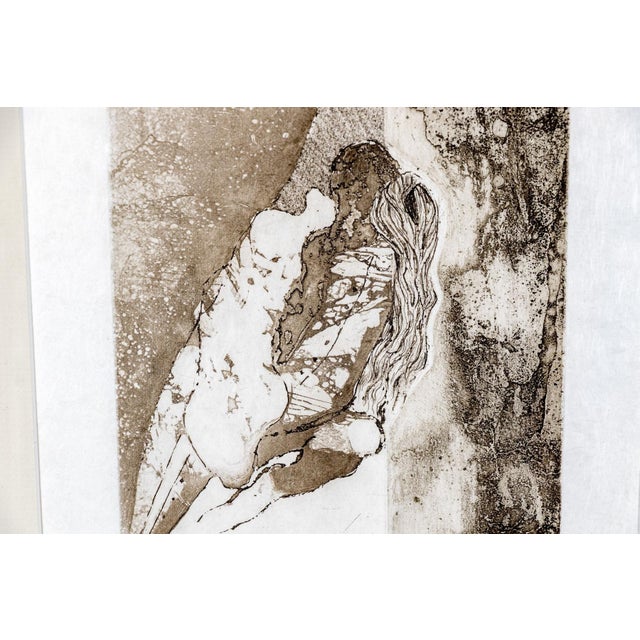 Limited Edition 1970 Dorothea Tanning Signed Original Etching - Amoureux Au Bord De Mer - Japan Paper Surrealism For Sale - Image 10 of 12