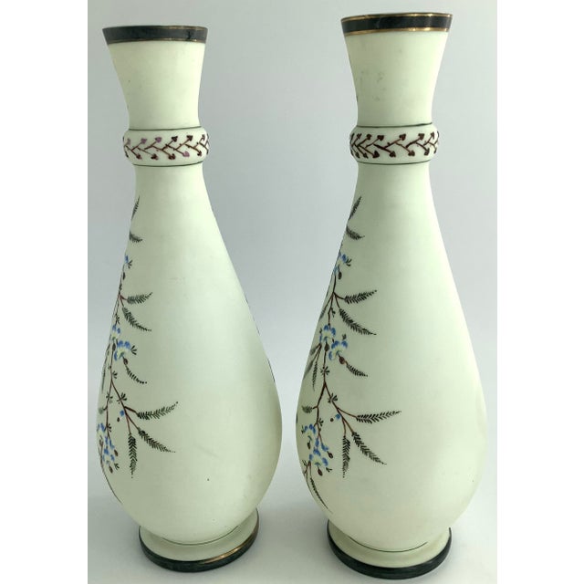Rare Antique Pair Franz Pallme-Koenig Vases, Large 18", Signed, Pre-1887, Czech, Victorian For Sale - Image 4 of 12