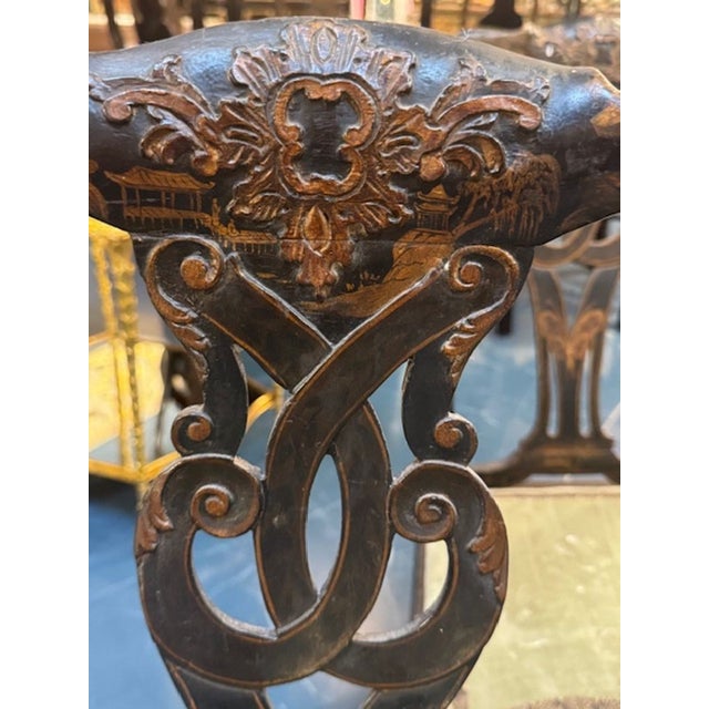 19th Century Set of English Queen Anne Chinoiserie Chairs For Sale - Image 5 of 6