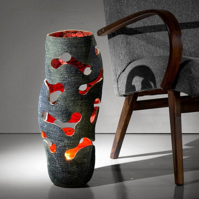 Black Sculptural Vase by Donatas Žukauskas For Sale - Image 8 of 9