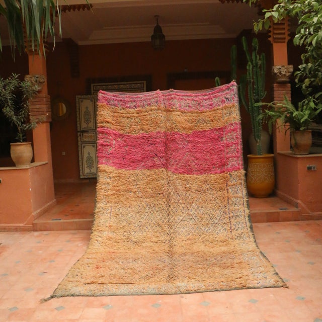 Peach Moroccan Beni M'Guild Rug - 6'11" X 11'8" Ft For Sale - Image 8 of 9