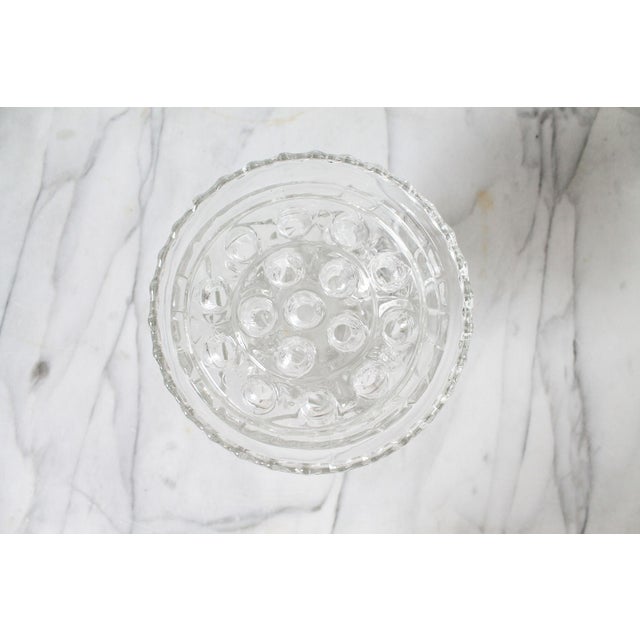 Farmhouse Vintage Glass Flower Frog Vase For Sale - Image 3 of 4