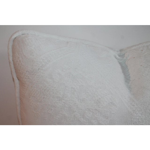 White Double Sided Coverlet Pillow W/Thick Binding For Sale - Image 8 of 8