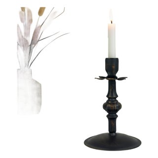 Corolla Candlestick | Handcrafted Metal Flower Design Candle Holder for Rustic Decor For Sale