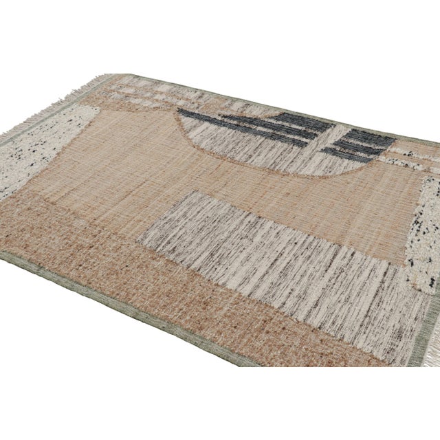 Not Yet Made - Made To Order Rug & Kilim’s Abstract Flatweave with Beige, Cream, and Black Geometric Patterns - 3x12 For Sale - Image 5 of 7