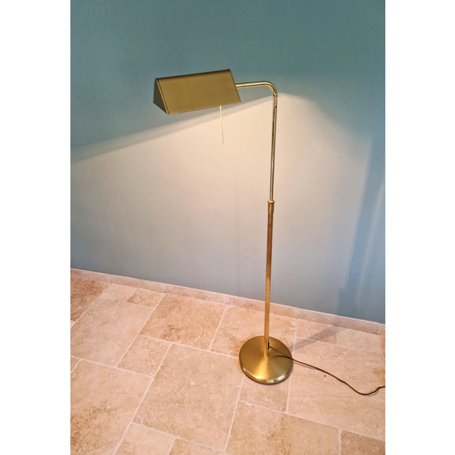 Hollywood Regency Articulated Brass Floor Lamp, 1970s For Sale - Image 4 of 16