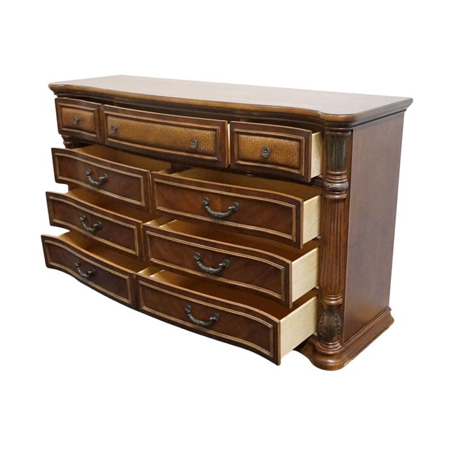 Kevin Charles Cherry Contemporary Traditional Empire Style 68" Double Dresser For Sale In Kansas City - Image 6 of 12
