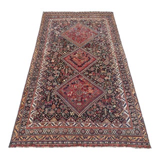 Antique Tribal Oriental Animal Figures Rare Fine Weave Rug (Circa 1900–1910 - 5' 4'' X 8' 10'' For Sale