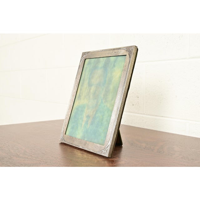 Art Deco Tiffany Studios New York Art Deco Silvered Bronze Picture Frame For Sale - Image 3 of 14