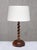 French Sculptural Oak Table Lamp with Barley Twist Stem and Linen Shade, 1950s For Sale - Image 9 of 9