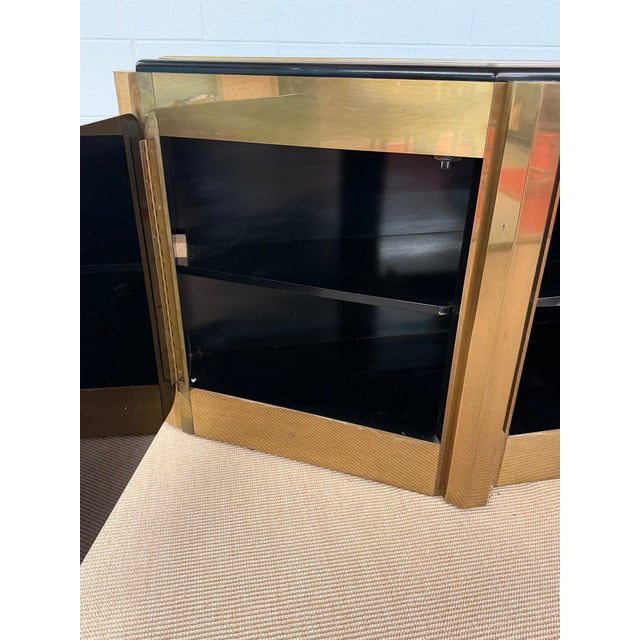 1970’s “Tree of Life” Shaved Corner Console Cabinet by Bernhard Rhône for Mastercraft For Sale - Image 10 of 12