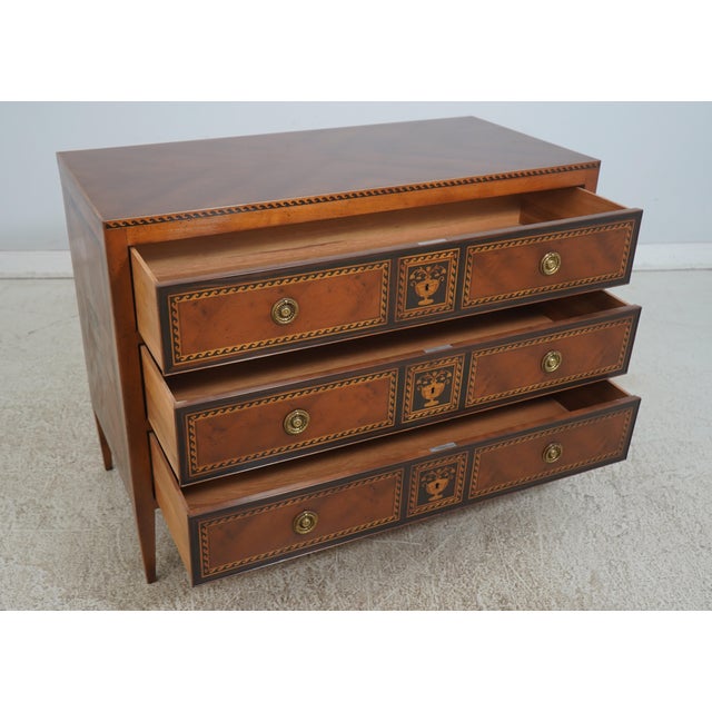 Neoclassical Baker Italian Neoclassical Style Inlaid Commode Chest For Sale - Image 3 of 12
