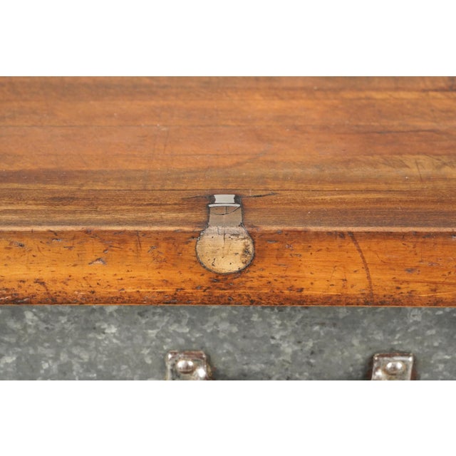 Industrial Vintage Industrial Iron Workbench With Wood Top For Sale - Image 3 of 10