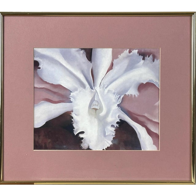 Pair Of Georgia O’Keeffe Giclee Prints, Framed (c. 1985)/Flowers. Two works by O’Keeffe ‘Narcissa’s Last Orchid” and...