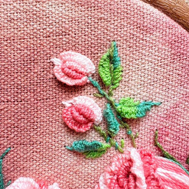 Rose 3d Rose Stumpwork Embroidery Art, Framed Botanical Sculpture, Handmade Floral Wall Decor For Sale - Image 8 of 11
