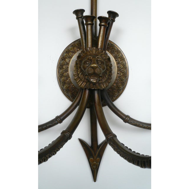 Pair Signed E F. Caldwell Neo-Classical Style Bronze Sconces For Sale - Image 12 of 12