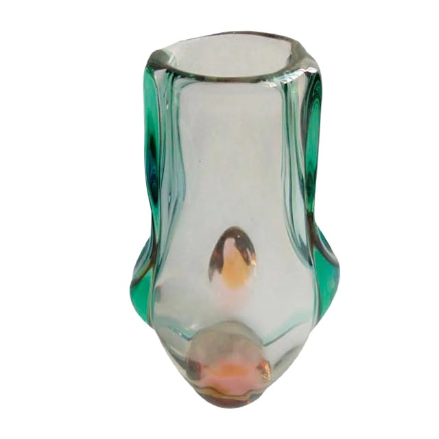 Vase by Josef Hospodka for Chribsa Glas, 1950s For Sale
