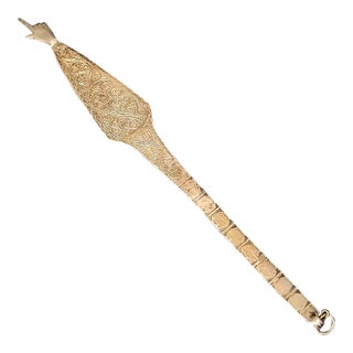 Antique North African Silver Yad Torah Pointer Hand Engraved Foliate Arabesque 10.75" For Sale