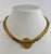 Gold Miriam Haskell Gold-Tone Adjustable Curb-Link Chain and Coin Medallion For Sale - Image 8 of 11