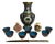 Early 20th Century Oriental Cloisonne, Cinnabar & Satsuma Collection: Vase, Cups, Snuff Bottle For Sale