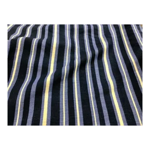 Victoria Hagan Horizon Navy Blue Indigo Stripe Linen Fabric