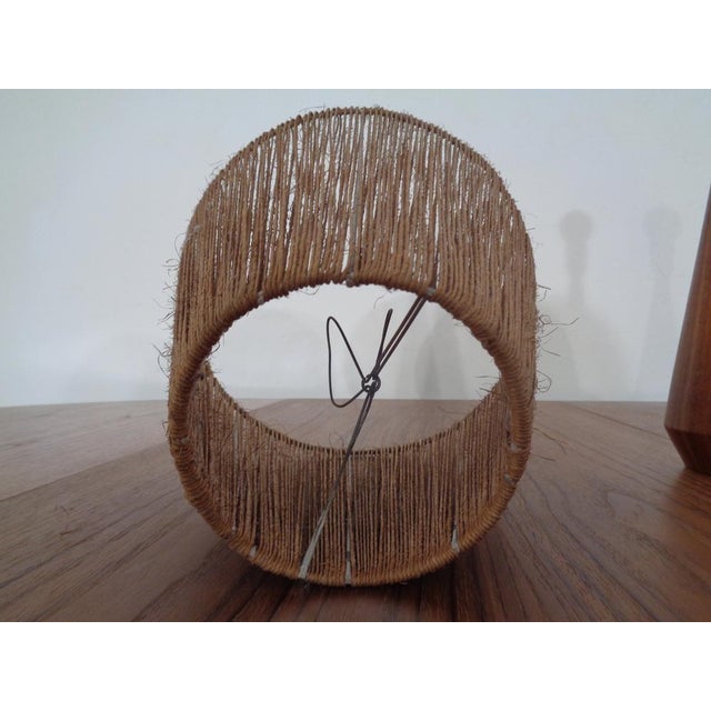 Mid-Century Teak and Sisal Table Lamp, Denmark, 1950s For Sale - Image 10 of 12