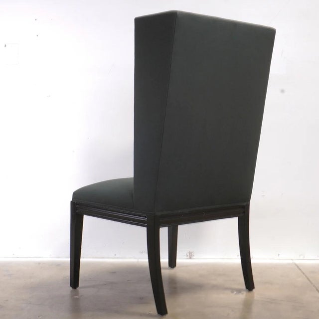 Vintage High Back Chairs in Elitis Flanelle Upholstery, Pair Of For Sale - Image 4 of 5