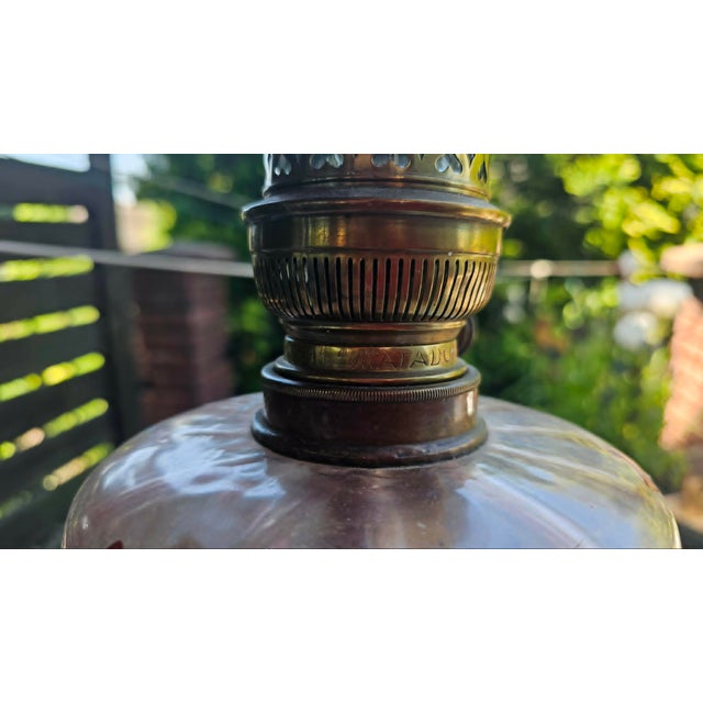 Antique Oil Lamp Matador 15, Dimensions: height 63.5 cm; base width 10.2 cm, depth 14.5 cm.