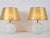 Gold White Ceramic Apple Table Lamp, 1970s, Set of 2 For Sale - Image 8 of 9