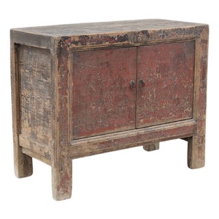 Antique Chinese Painted Hall Cabinet For Sale