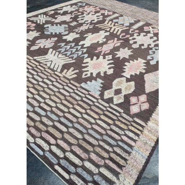 Turkish Turkish Kilim Oriental Handmade Flatweave 10'2" x 12'7" #18678 For Sale - Image 3 of 8