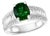 1.8 Carat Oval Tsavorite and 1.5 Carat Diamond in 14 Karat Gold Ring Estate For Sale