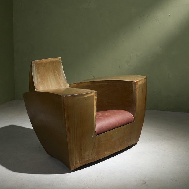 Easy One Armchair in Patinated Steel and Leather by Jonathan Singleton, United Kingdom / Spain, 1990s For Sale - Image 12 of 12