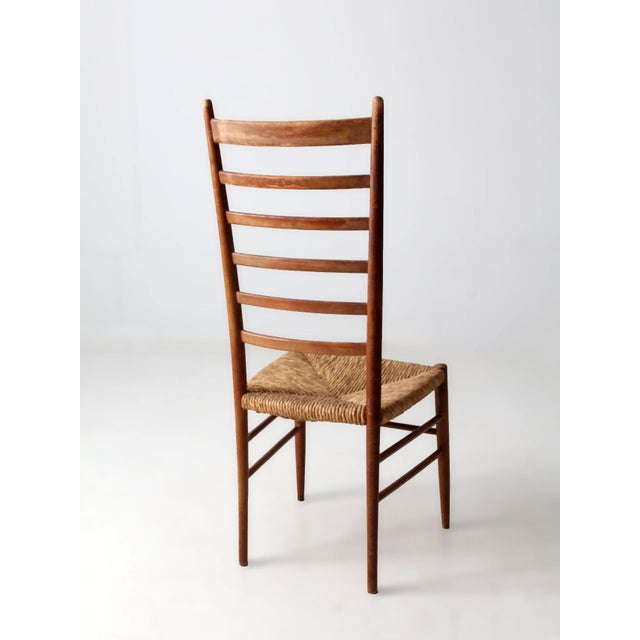 Vintage Ladder Back Rush Seat Chair For Sale - Image 9 of 12