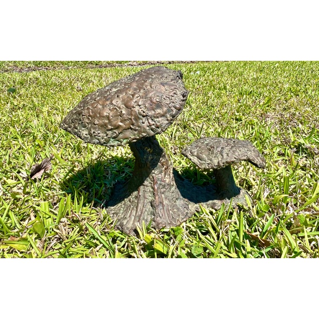 Vintage Copper Metal art of 2 mushrooms. Heavy weighting about 5 lbs. No signature or markings found.