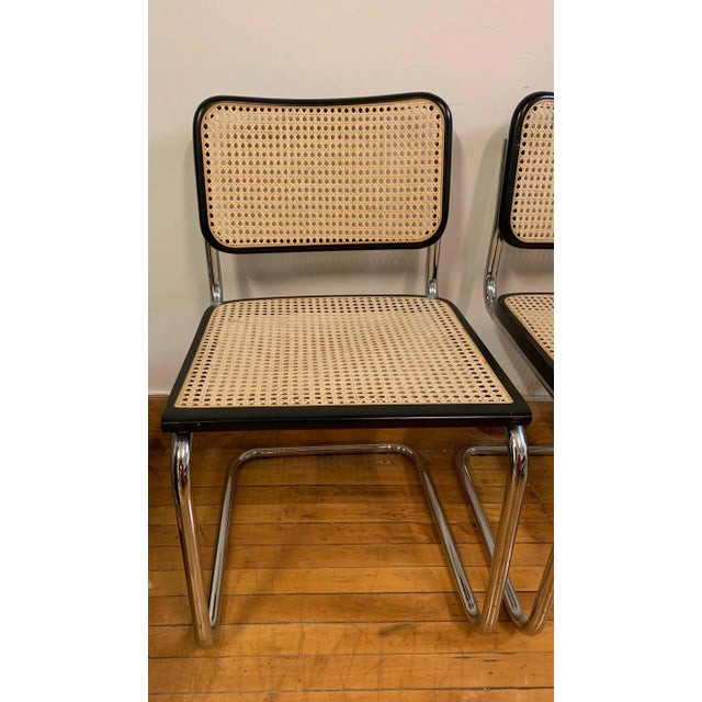 Set of 4 Cesca Marcel Breur Style Side Chairs-Chrome and Black For Sale - Image 11 of 12
