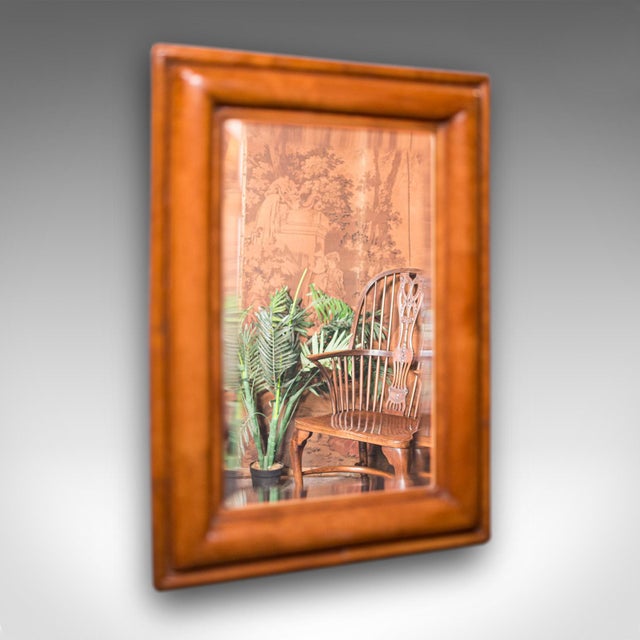 Wood Antique Reception Hall Vanity Mirror, English, Walnut, Bevelled Glass, Edwardian For Sale - Image 7 of 9