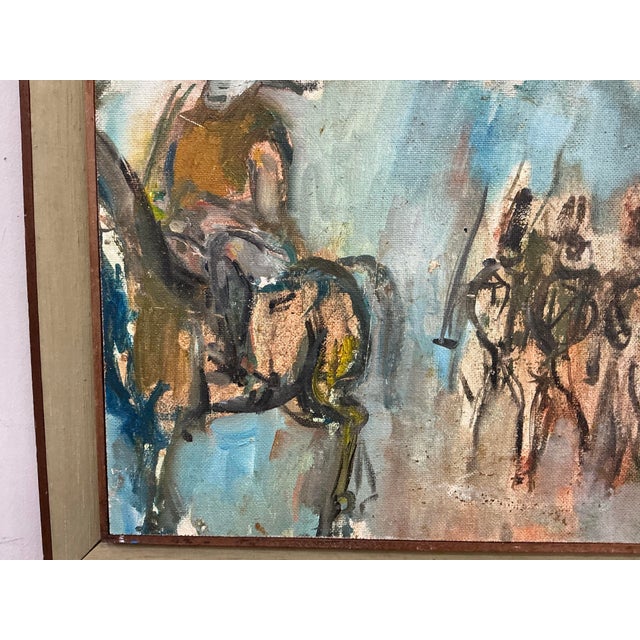 1960s 1968 Vintage Oil on Board Expressionist Painting of Napoleon and His Soldiers by Alex Portner For Sale - Image 5 of 12