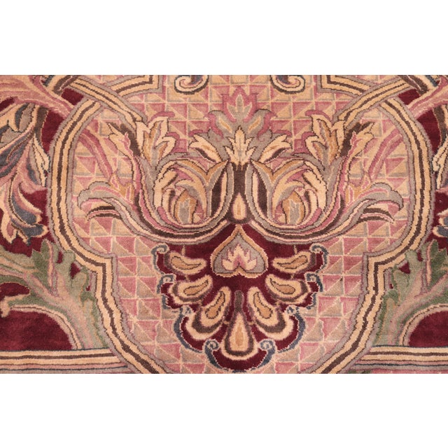 1990s Shabby Chic Pak-Persian Red/Pink Wool Rug - 9'0'' X 11'11'' For Sale - Image 5 of 9