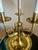 Vintage Solid Brass French Horn Bouillotte Lamp | 3-Arm Candelabra, Original Shade For Sale - Image 11 of 12