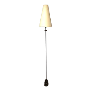 Wrought Iron Floor Lamp With Cast Iron Base; French Work, Circa 1970