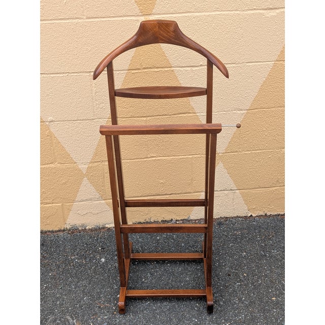 Mid 20th Century 1970s Italian Mid-Century Wood Valet Stand Dressboy For Sale - Image 5 of 10