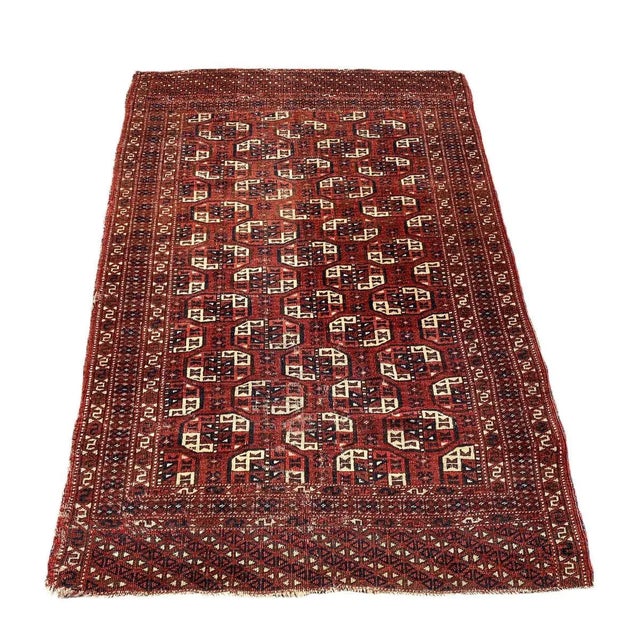 Vintage Tekke Turkoman Rug For Sale - Image 11 of 11