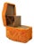 Vintage Orange Ottoman, Italy, 1970s For Sale