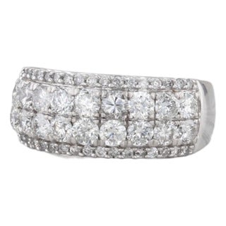 1.82ctw Diamond Ring 10k White Gold Size 7 Wedding Anniversary Band, Size 7 For Sale