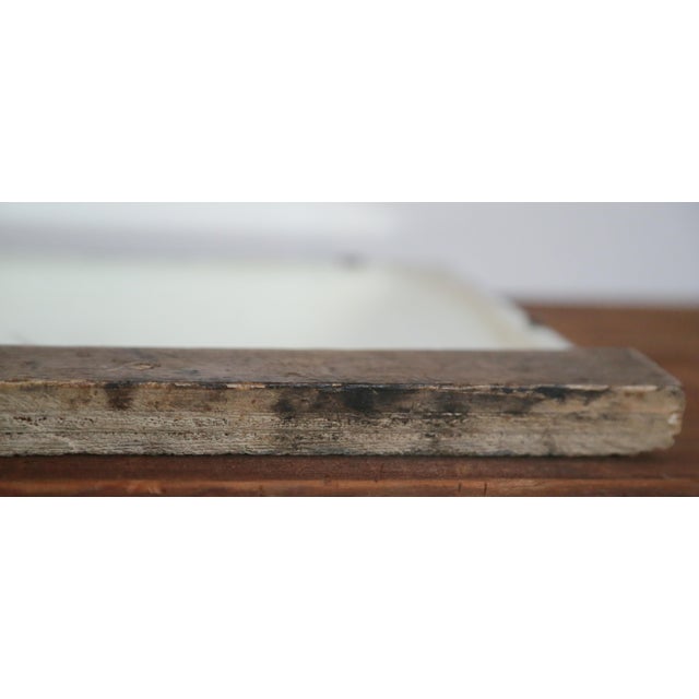 Primitive Antique Bathroom Mirror With Beveled Edge and Rich Patina Wood Frame For Sale - Image 15 of 18