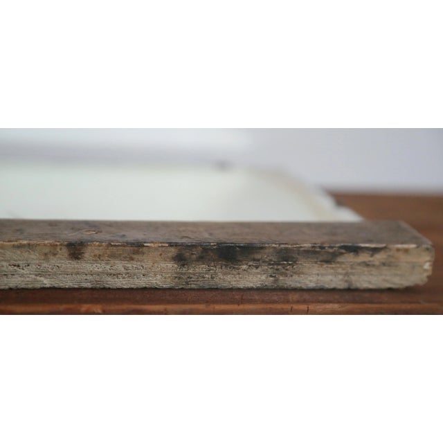 Primitive Antique Bathroom Shaving Mirror With Beveled Edge and Rich Patina on Wood Frame For Sale - Image 15 of 18