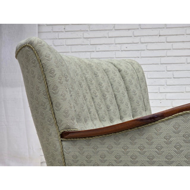 Danish Armchair in Light Blue Furniture Fabric and Beech Wood, 1960s For Sale - Image 9 of 15