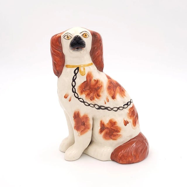 Red Pair of English Staffordshire Spaniels, Circa 1880 For Sale - Image 8 of 10